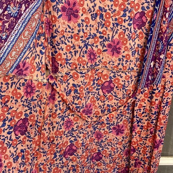 Boho Floral Wrap Flitter Sleeve Maxi Drezz - Picture 7 of 10